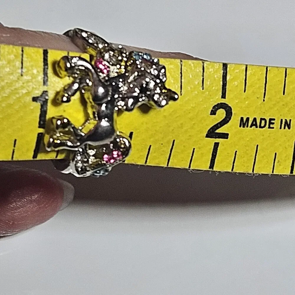 Silver Tone Unicorn You Are Magical Pastel Rhinestone Ring Size 6
